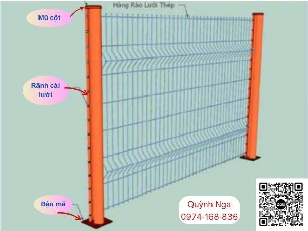 Hàng rào lưới thép cột trái đào – Cấu tạo và báo giá mới nhất 2025