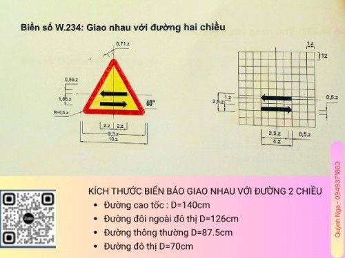 Biển Báo Giao Nhau Với Đường 2 Chiều W.234. Quy Định & Báo Giá Mới Nhất