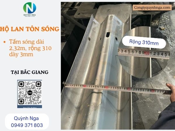 Kích thước chiều rộng hộ lan W=310mm
