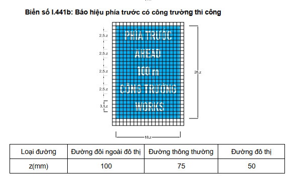 Kích thước biển báo I.441