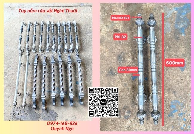 Tay nắm cửa sắt nghệ thuật Qn05