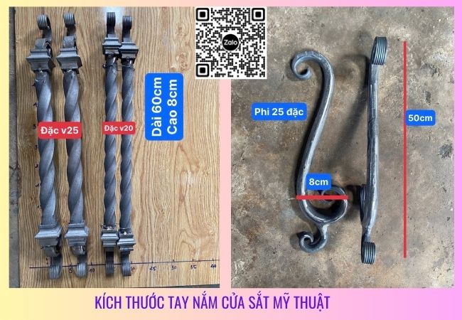 Mẫu tay nắm cửa sắt mỹ thuật QN06