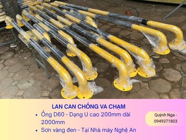 Lan can chống va chạm tại nhà máy Nghệ An chiêu cao 20cm Lan can chống va chạm tại nhà máy Nghệ An chiêu cao 20cm