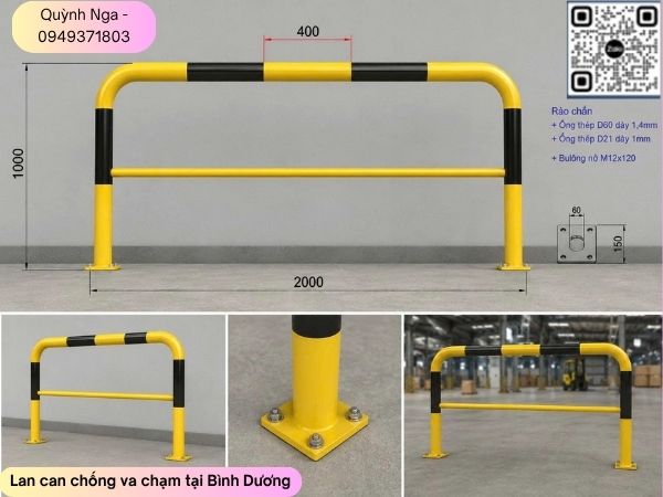 Lan can chống va chạm dạng U - D60 Lan can chống va chạm dạng U - D60