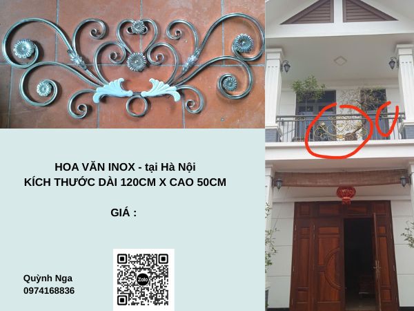 Mẫu hoa văn inox dùng cho Lan can ban công tại Hà Nội