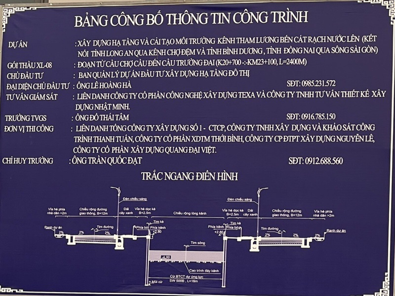 Mẫu bảng thông tin công trình in bạt