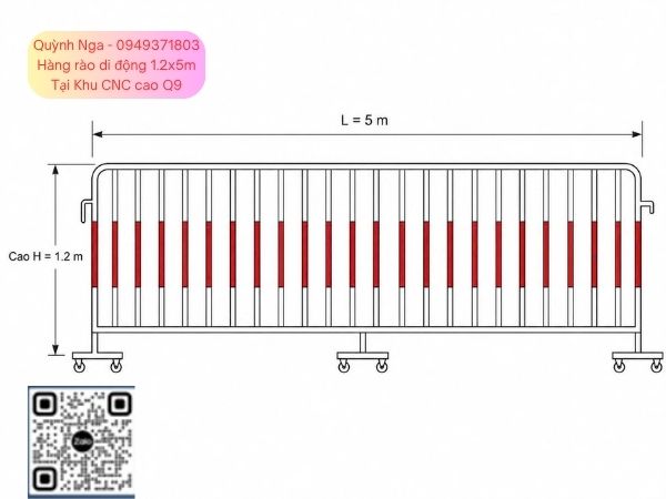 Mẫu hàng rào di động kích thước 1.2mx5m tại dự án Khu công nghệ cao Quận 9, TP HCM