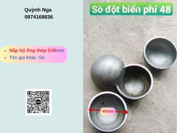 Nắp bịt ống thép phi 48 - Còn gọi là Sò đột biến phi 48