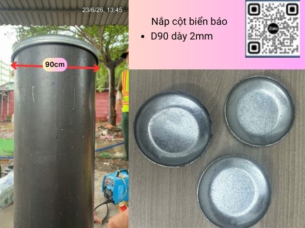 Năp cột Biển báo D90 dày 2mm