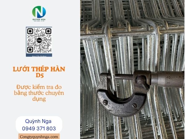 Nghiệm thu lưới thép hàn D5, bằng máy đo chiều dày chuyên dụng