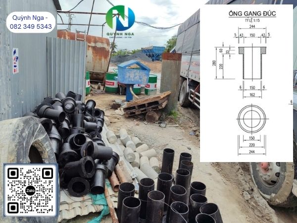 Ống thoát nước gang đúc D150 tại công trình Kiên Giang Ống thoát nước gang đúc D150 tại công trình Kiên Giang