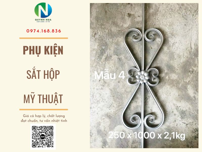 Mẫu phụ kiện sắt hộp uốn tại Bình Dương