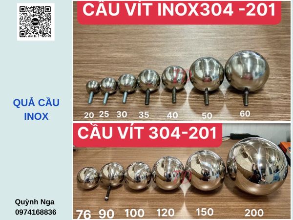 Kích thước và Hình ảnh Quả Cầu Inox các loại Kích thước và Hình ảnh Quả Cầu Inox các loại
