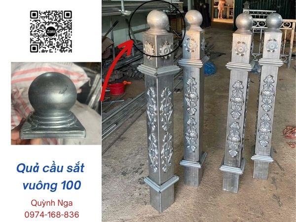 Quả cầu sắt lan can - Gắn đỉnh trụ lan can