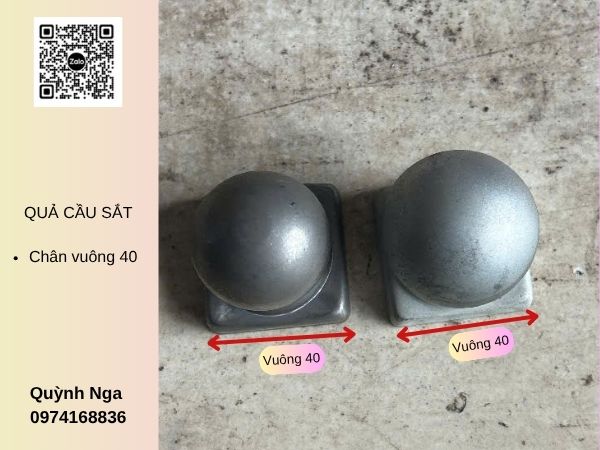 Quả cầu sắt rỗng với chân chụp vuông 40 - có 2 mẫu cho khách lựa chọn Quả cầu sắt rỗng với chân chụp vuông 40 - có 2 mẫu cho khách lựa chọn