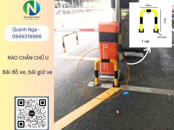 Rào chắn chữ U được ứng dụng lắp đặt tại bãi giữ xe