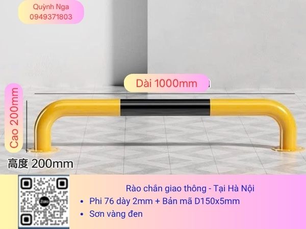 Mẫu rào chắn giao thông Dài 1m cao 0.2m tại Hà Nội