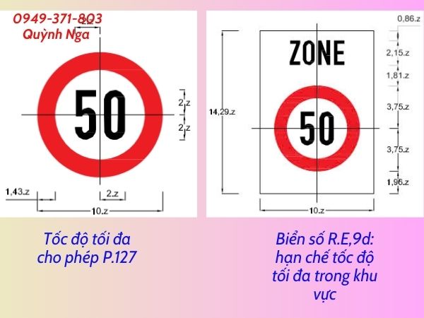 So sánh biển báo P.127 và Biển báo R.E,9d