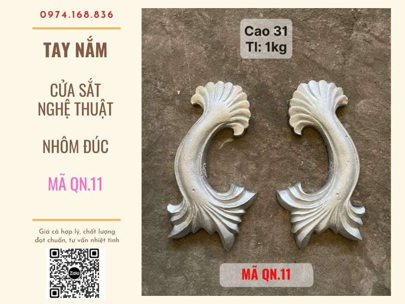 Tay nắm cửa sắt bằng  nhôm đúc QN11