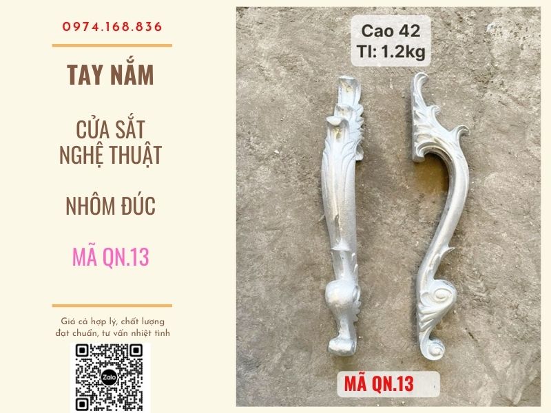 Tay nắm cửa sắt bằng  nhôm đúc QN13