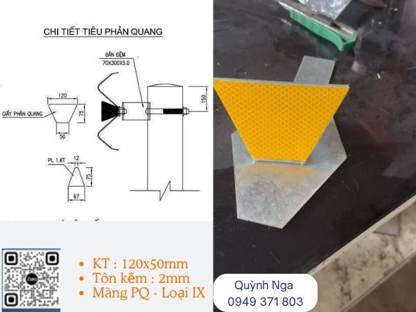 Tiêu phản quang hình thang 120x50mm