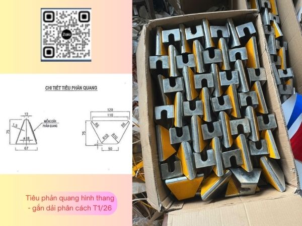 Tiêu phản quang gắn dải phân cách Tiêu phản quang gắn dải phân cách