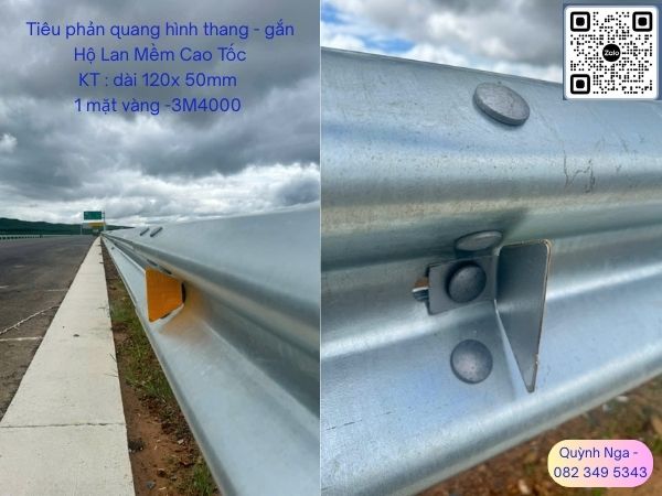 Tiêu phản quang 120x50 gắn Hộ Lan tôn Sóng - Dự án Cao Tốc