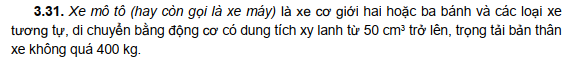 Định nghĩa xe máy xe mô tô