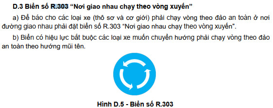 Ý nghĩa biển báo nơi giao nhau vòng xuyến