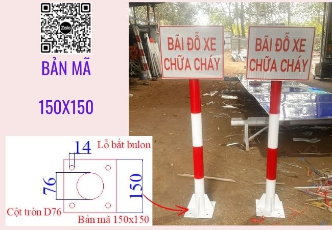 Bản mã 150x150x4mm trong biển báo giao thông