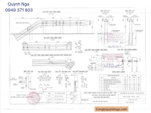 Bản vẽ hộ lan tôn sóng tại dự án Long Hồ, Vĩnh Long