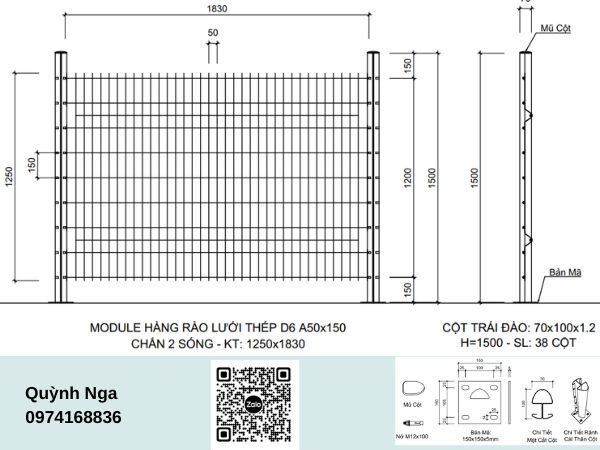 Bản vẽ và cấu tạo Lưới thép hàn D6 Bản vẽ và cấu tạo Lưới thép hàn D6