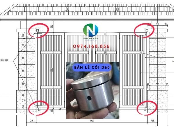 Bản vẽ bản lề cối