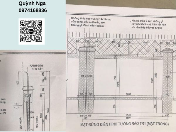 Bản vẽ chông sắt đặc vuông 14 tại Hà Nội