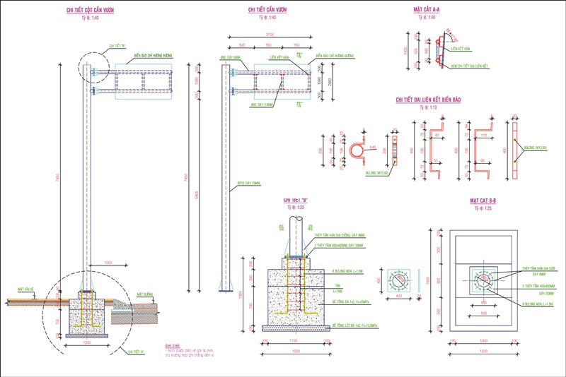 Bản vẽ cột Cần Vươn