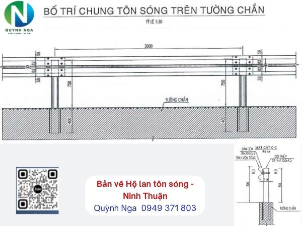 Bản vẽ Hộ lan tôn sóng tại Ninh Thuận