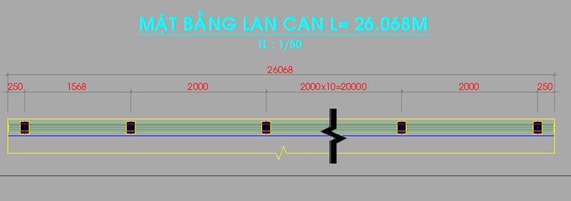 Bản vẽ mặt bằng lan can