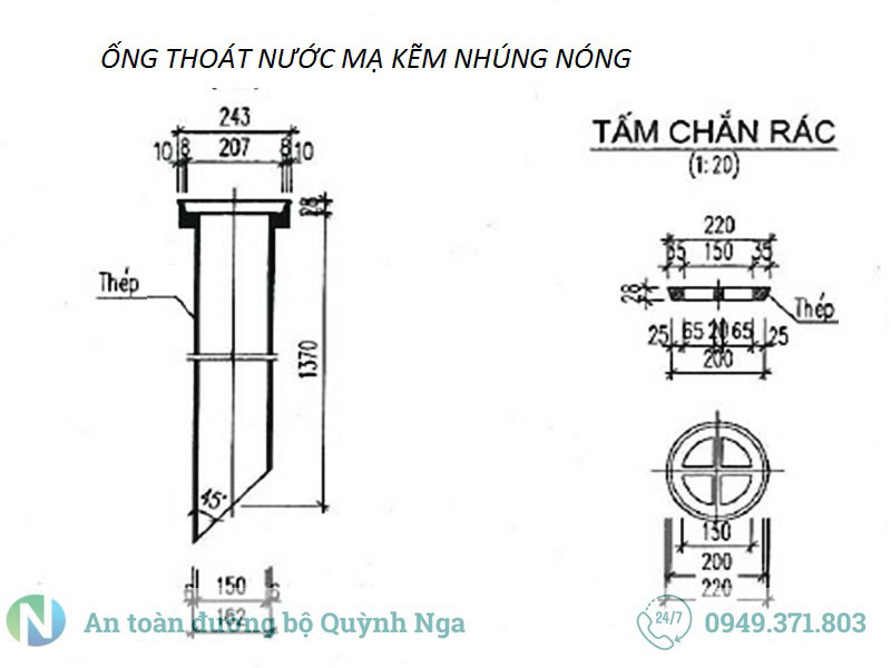 bản vẽ ống thoát nước mặt cầu