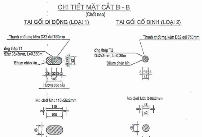 Bản vẽ thanh chốt neo ụ cầu