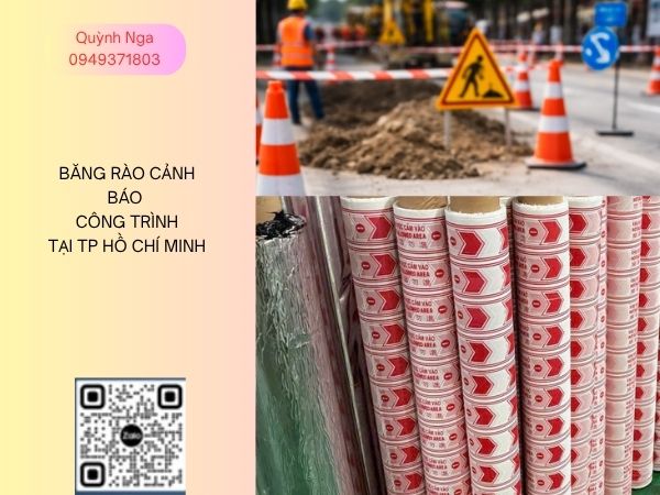Băng cảnh báo nhựa PE ứng dụng trong công trường thi công cầu đường