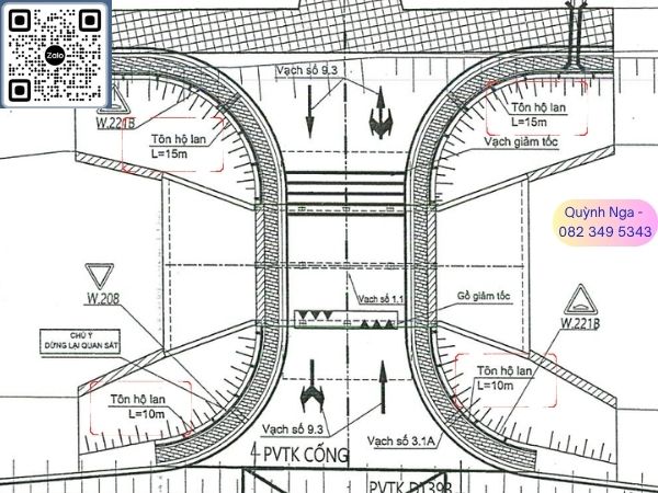 Bình đồ và vị trí lắp đặt Hộ Lan tôn sóng trên tuyến đường của 1 dự án ở Hải Dương