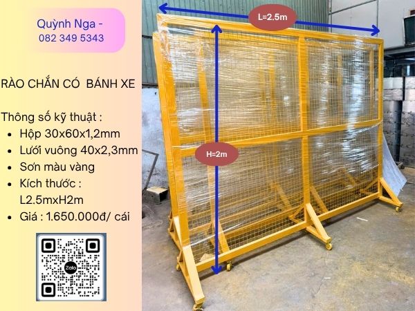 báo giá rào chắn - Hàng rào di động có bánh xe