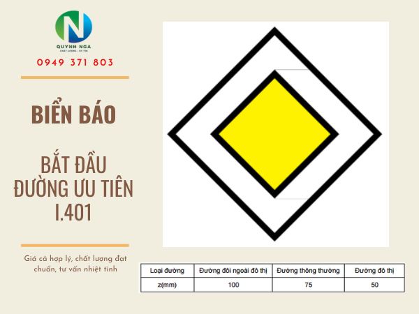 Biển báo bắt đầu đường ưu tiên I.401