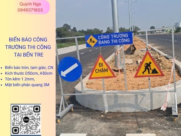 Mẫu biển báo công trường thi công tại dự án TP Bến Tre Mẫu biển báo công trường thi công tại dự án TP Bến Tre