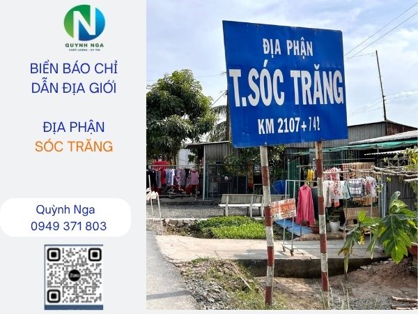Biển báo chỉ dẫn địa giới tỉnh Sóc Trăng