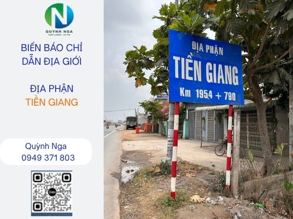 Biển báo chỉ dẫn địa giới tỉnh Tiền Giang