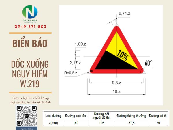 Biển báo dốc xuống nguy hiểm