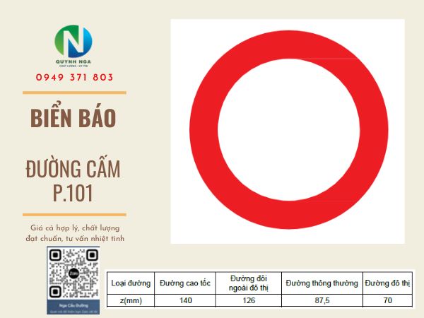 Biển báo Đường cấm P.101