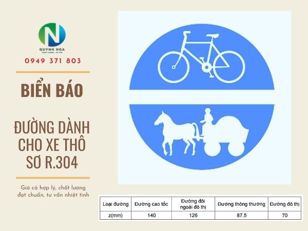 Biển báo đường dành cho xe thô sơ R.304