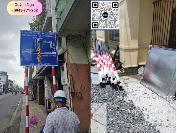 Biển báo giao thông tại Lâu Cơ, TP Hồ Chí Minh